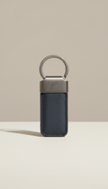 Leather Key Fob with Brushed Metal Hardware
